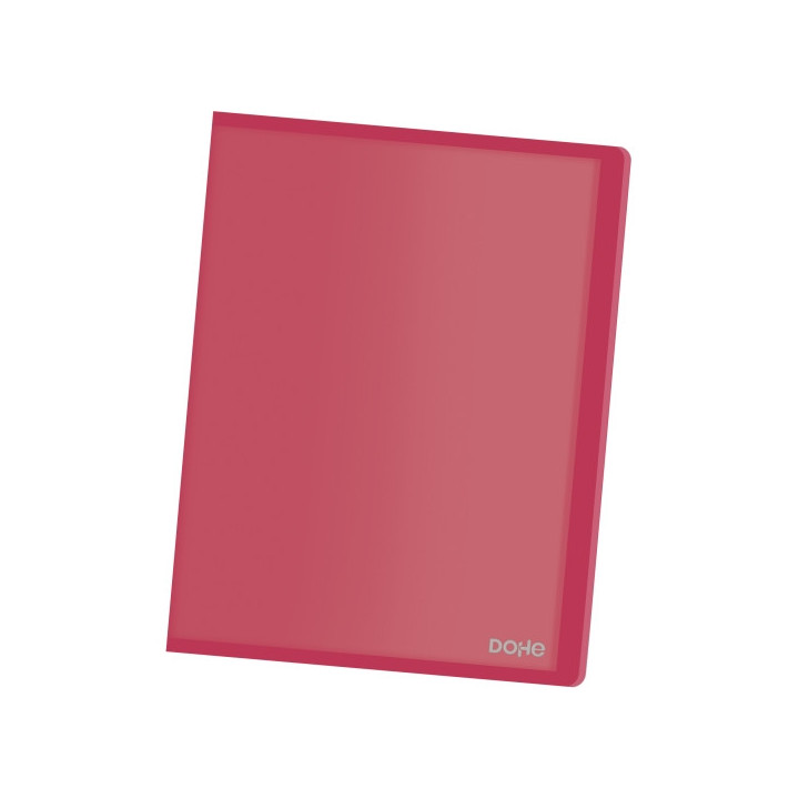 Dohe Carpeta con 20 Fundas Transparentes Soldadas A4 80mic - Tapa Flexible de Polipropileno - Color Rojo