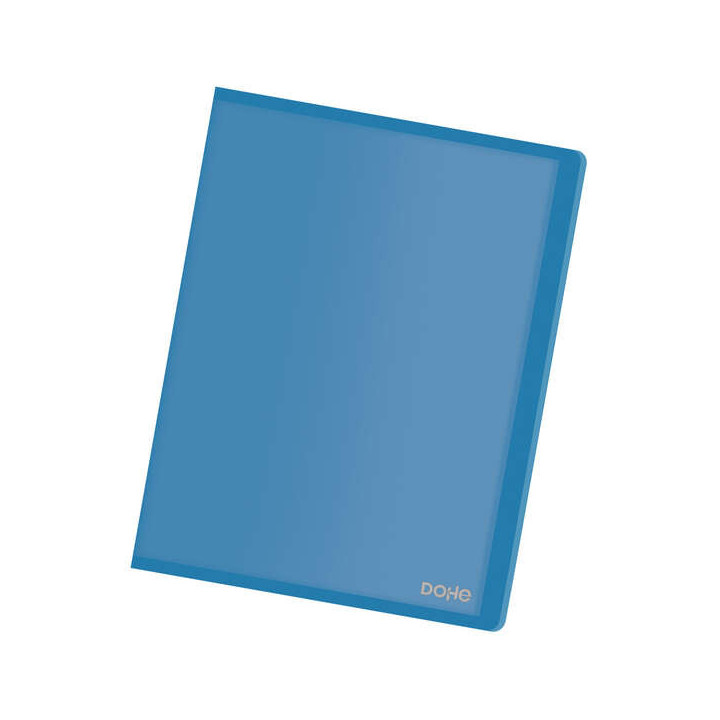 Dohe Carpeta con 20 Fundas Transparentes Soldadas A4 80mic - Tapa Flexible de Polipropileno - Color Azul