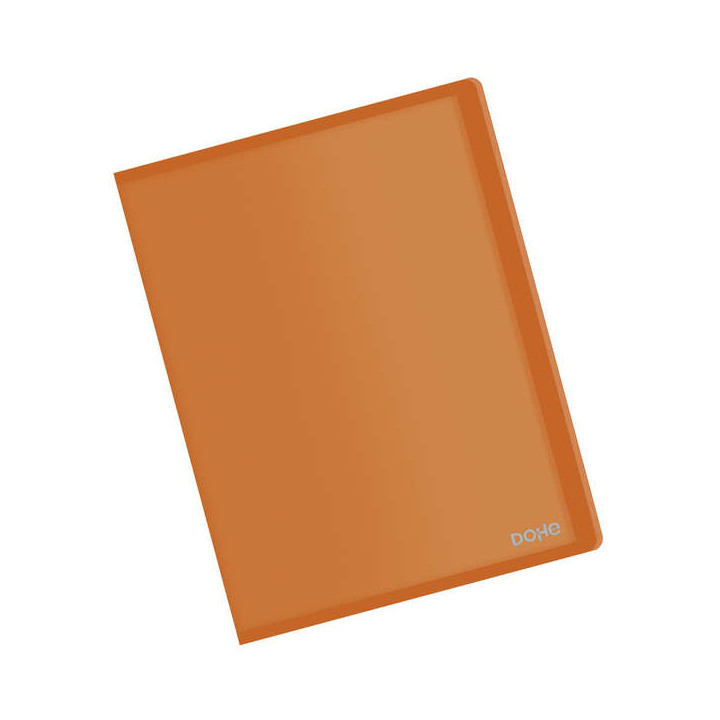 Dohe Carpeta con 20 Fundas Transparentes Soldadas A4 80mic - Tapa Flexible de Polipropileno - Color Naranja