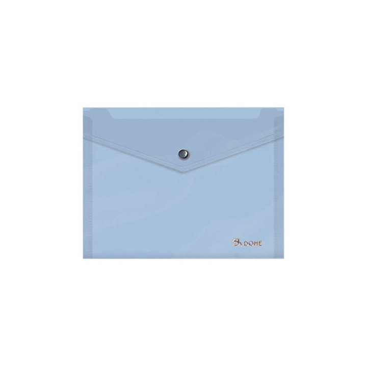 Dohe Sobre Portadocumentos A5 - Cierre de Broche - Polipropileno Translucido 150 Micras - Color Azul