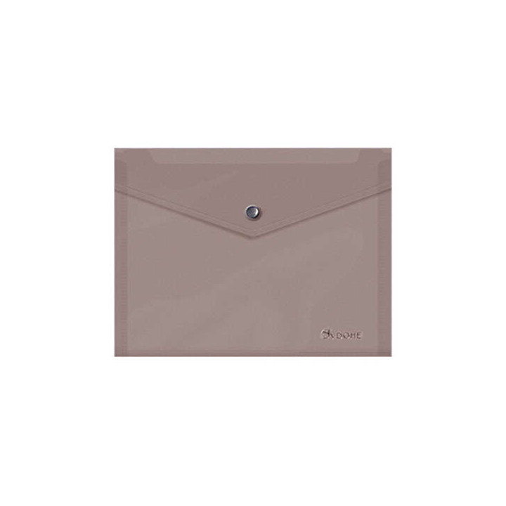 Dohe Sobre Portadocumentos A5 - Cierre de Broche - Polipropileno Translucido 150 Micras - Color Gris