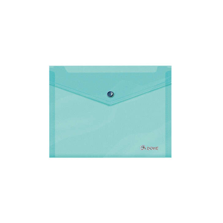 Dohe Sobre Portadocumentos A5 - Cierre de Broche - Polipropileno Translucido 150 Micras - Color Verde
