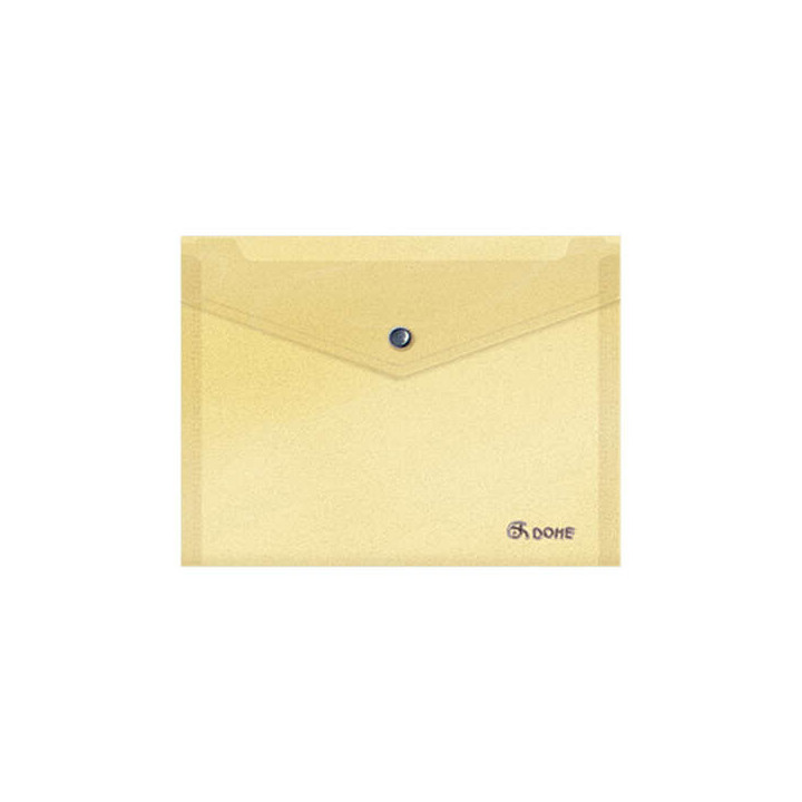 Dohe Sobre Portadocumentos A5 - Cierre de Broche - Polipropileno Translucido 150 Micras - Color Amarillo