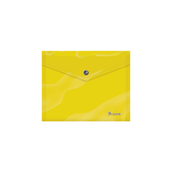 Dohe Sobre Portadocumentos A5 - Cierre de Broche - Polipropileno Opaco 150 Micras - Color Amarillo