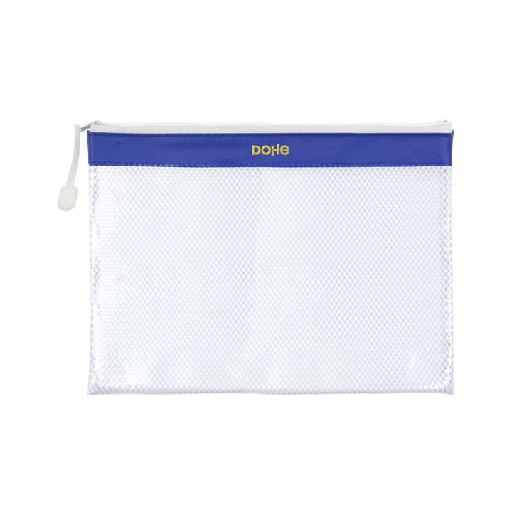Dohe Bolsa Cremallera PVC - 32x24cm - Ideal para Documentos A4