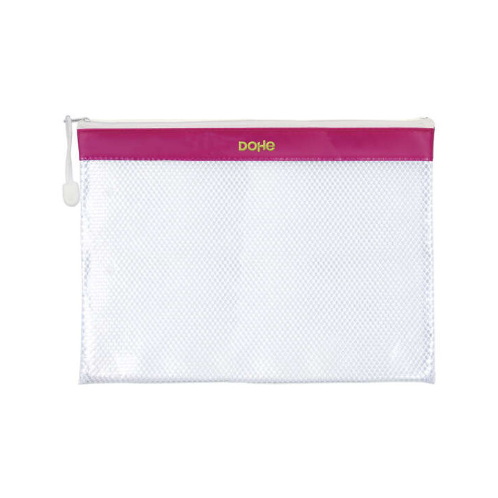 Dohe Bolsa Cremallera PVC - 32x24mm - Ideal para Documentos A4 - Resistente y Duradera