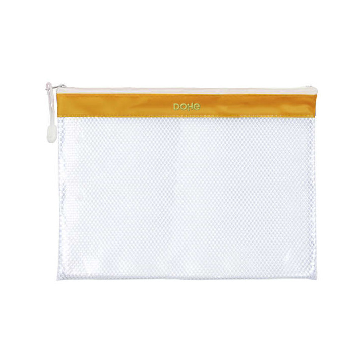 Dohe Bolsa Cremallera PVC - 32x24cm - Ideal para Documentos A4