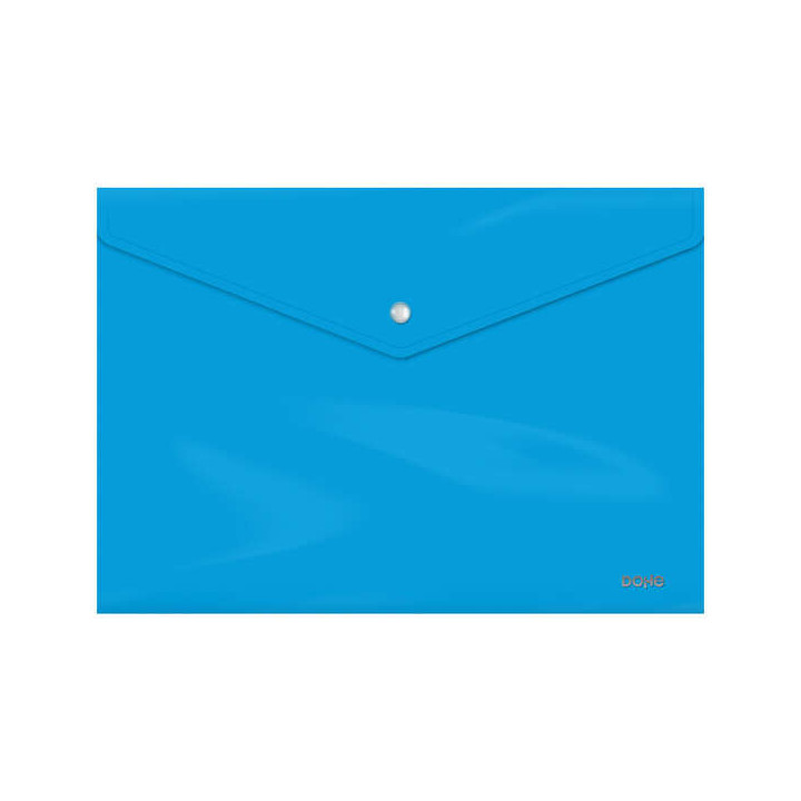 Dohe Sobre Portadocumentos Folio - Cierre de Broche - Polipropileno Cristal Opaco 200 Micras - Color Azul