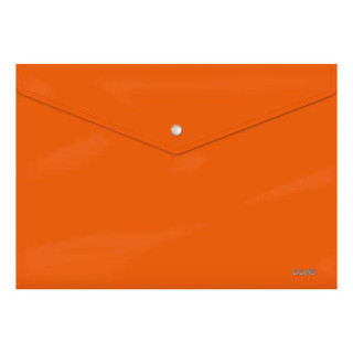 Dohe Sobre Portadocumentos Folio - Cierre de Broche - Polipropileno Cristal Opaco 200 Micras - Color Naranja