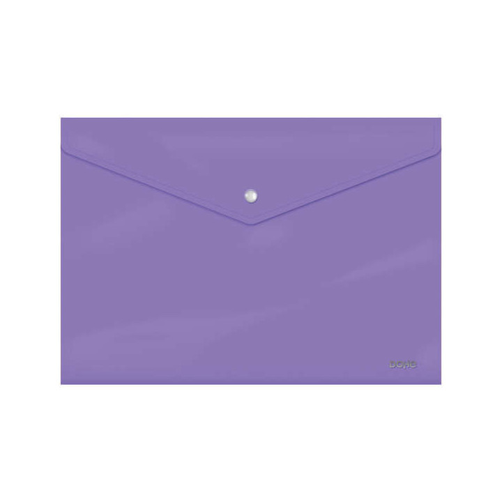Dohe Sobre Portadocumentos Folio - Cierre de Broche - Polipropileno Cristal Opaco 200 Micras - Color Morado