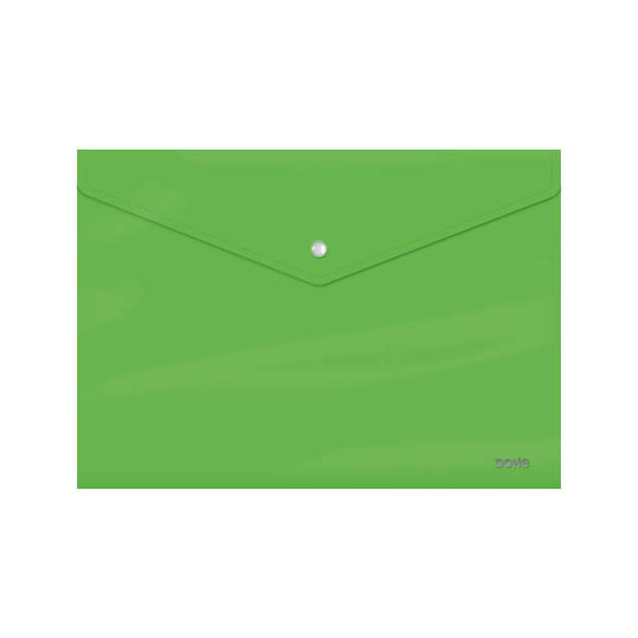 Dohe Sobre Portadocumentos Tamaño Folio - Cierre de Broche - Polipropileno Cristal Opaco 200 Micras - Color Verde