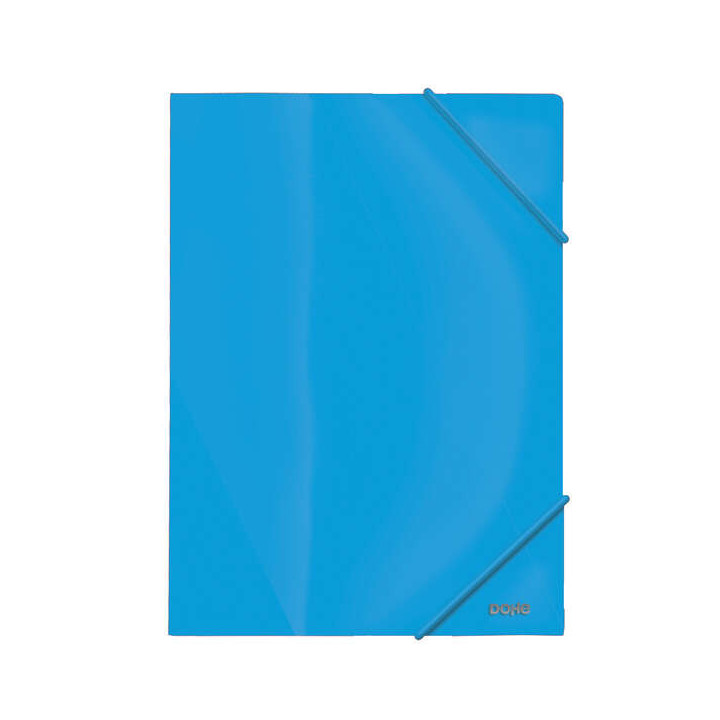 Dohe Carpeta de Gomas con Tres Solapas - 600 Micras - Fabricada en Polipropileno Opaco Cristal - Cierre de Gomas Redondas