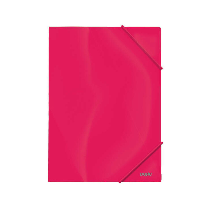 Dohe Carpeta de Gomas con Tres Solapas - 600 Micras - Fabricada en Polipropileno Opaco Cristal - Cierre de Gomas Redondas