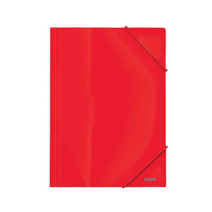 Dohe Carpeta de Gomas con Tres Solapas - 600 Micras - Fabricada en Polipropileno Opaco Cristal - Cierre de Gomas Redondas