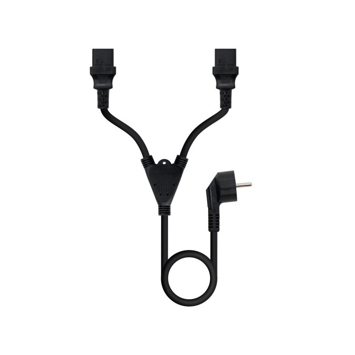 Nanocable Cable de Alimentacion CEE7 Macho a 2x C-13 Hembra 3m - Color Negro