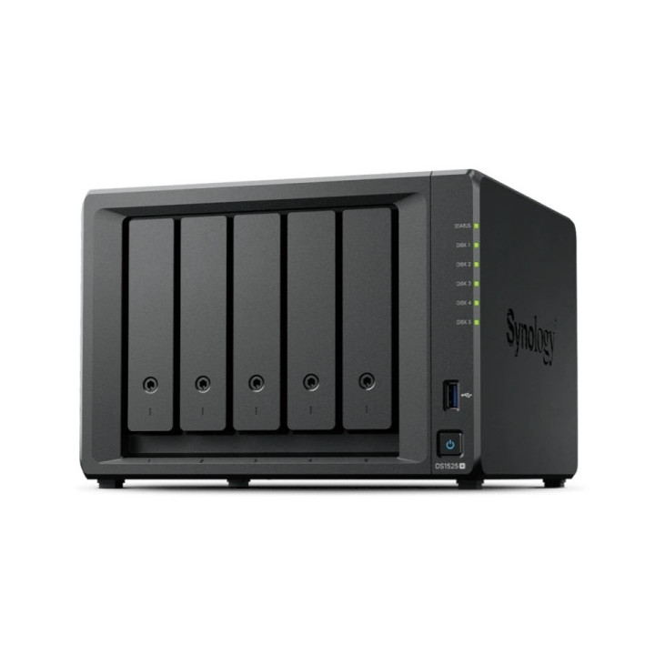 Synology DiskStation DS1525+ NAS 8GB - 5 Bahias - Procesador AMD - Color Negro