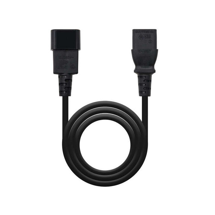 Nanocable Cable de Alimentacion CPU C13 Hembra a C14 Macho 3m - Color Negro