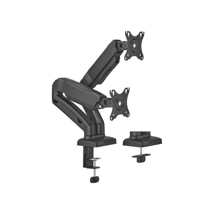 Aisens Soporte de Mesa PRO Contrapeso Giratorio e Inclinable para Monitor/TV 9kg (3 Pivotes - 2 Brazos) de 17-32 - Color Negro