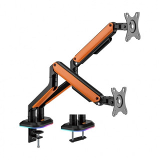 Aisens Soporte de Mesa Profesional Gaming RGB - Giratorio e Inclinable - Acero de Alta Resistencia - Iluminacion Ambiental - Co