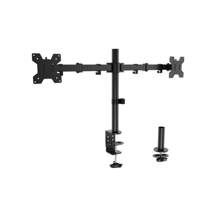 Aisens Soporte de Mesa Eco Giratorio e Inclinable para Monitor/TV 10Kg (3 Pivotes - 2 Brazos) de 17-32" - Color Negro