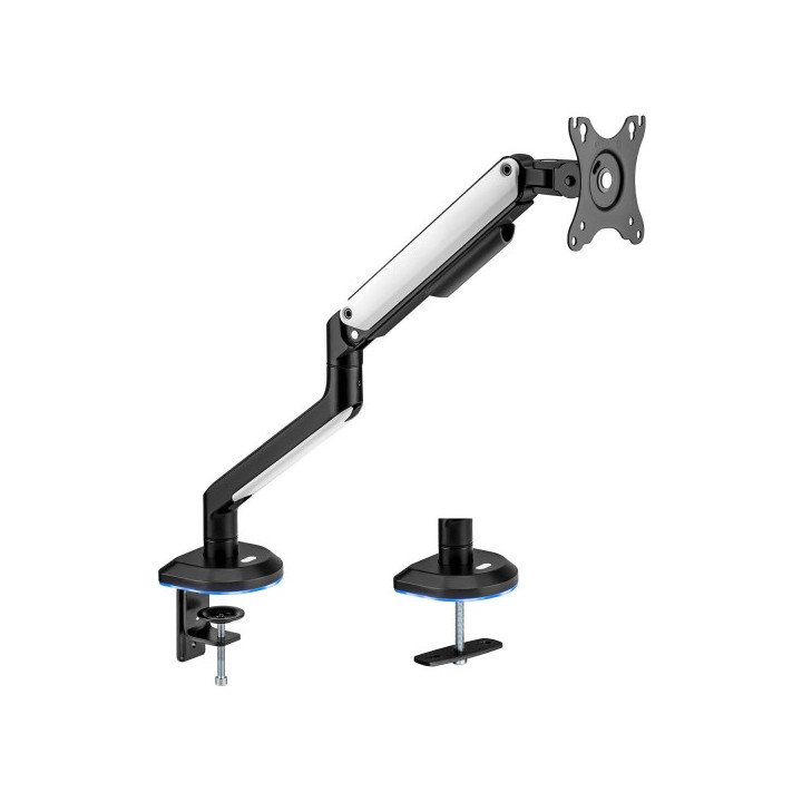 Aisens Soporte de Mesa RGB Gaming Contrapeso Giratorio e Inclinable para Monitor/TV 9Kg (3 Pivotes - 1 Brazo) de 17-32" - Color