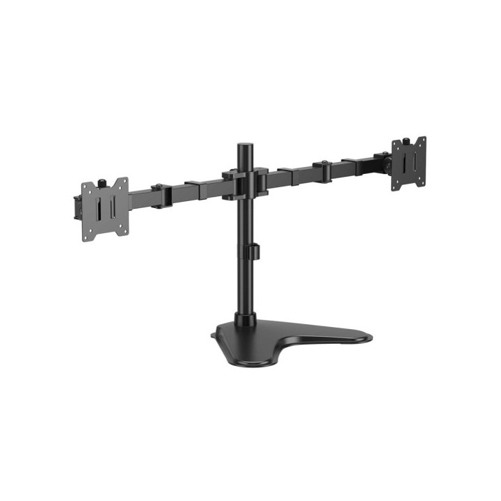 Aisens Soporte de Mesa Eco con Peana Giratorio e Inclinable para Monitor/TV 20Kg (3 Pivotes - 2 Brazos) de 17-35" - Color Negro