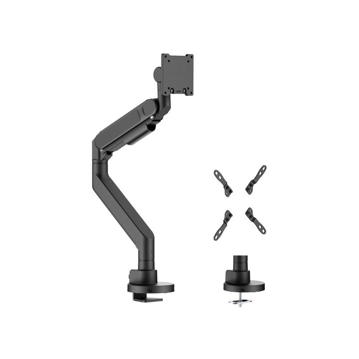 Aisens Soporte de Mesa PRO Contrapeso Giratorio e Inclinable para Monitor/TV 27kg (3 Pivotes - 1 Brazo) de 24-57 - Color Negro