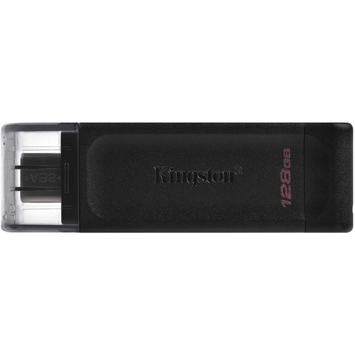 Kingston DataTraveler 70 Memoria USB Tipo C 128GB - USB-C 3.2 Gen 1 - Con Tapa - Color Negro (Pendrive)