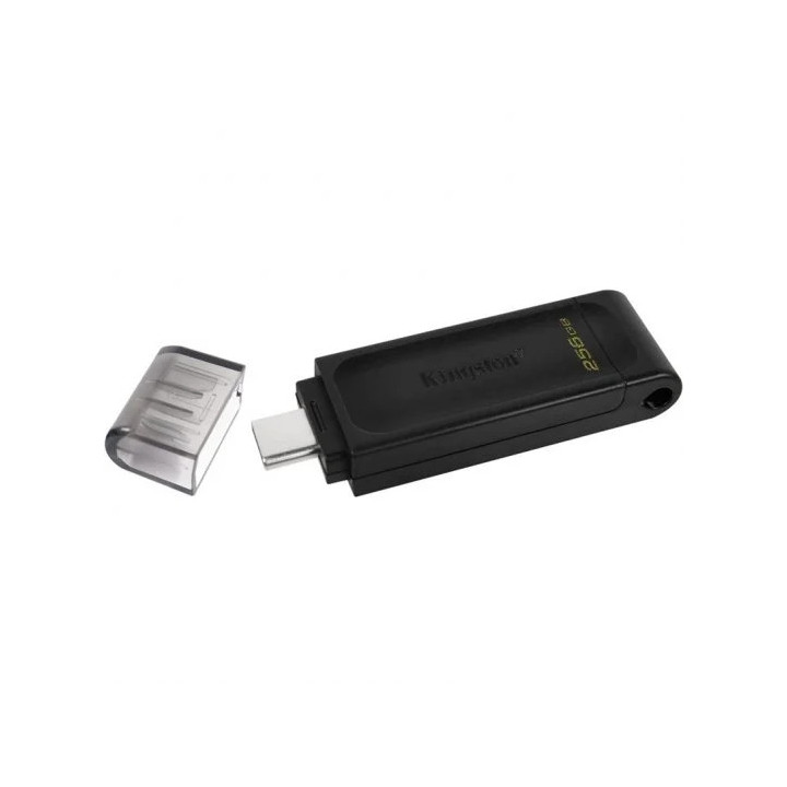 Kingston DataTraveler 70 Memoria USB-C 3.2 Gen 1 256GB - Con Tapa - Color Negro (Pendrive)