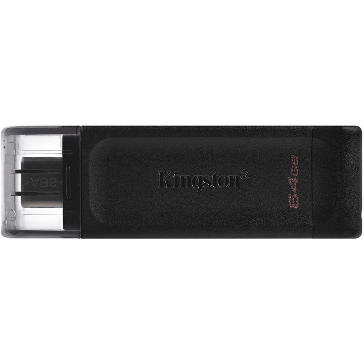 Kingston DataTraveler 70 Memoria USB Tipo C 64GB - USB-C 3.2 Gen 1 - Con Tapa - Color Negro (Pendrive)