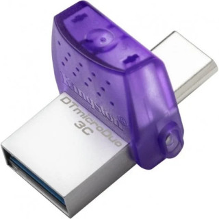 Kingston DataTraveler microDuo 3C Memoria USB-A + USB-C 64GB 3.2 Gen 1 - Velocidad de Lectura 200 MB/s - Tapon Protector (Pendr