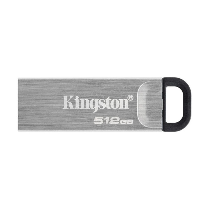 Kingston DataTraveler Kyson Memoria USB 512GB - 3.2 Gen 1 - 200 MB/s en Lectura - Diseño Metalico - Color Plata (Pendrive)