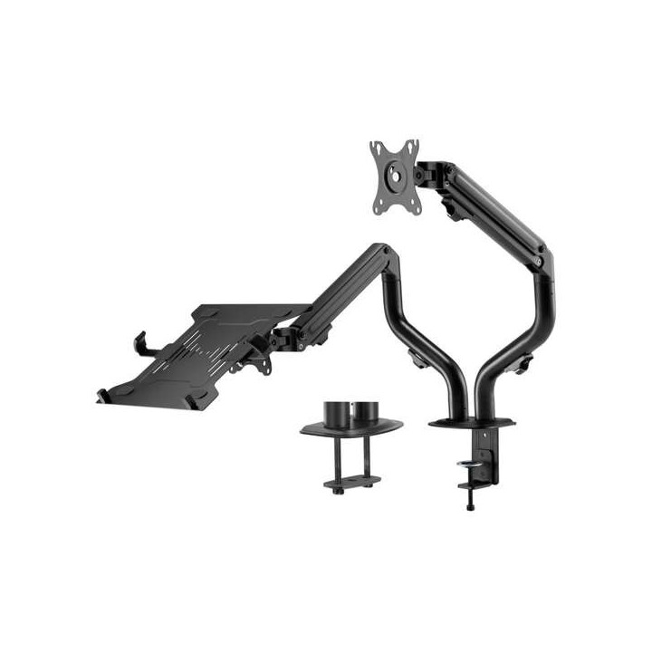 Aisens Soporte de Mesa Contrapeso Giratorio e Inclinable para Portatil y Monitor/TV 8Kg de 17-32" - Color Negro