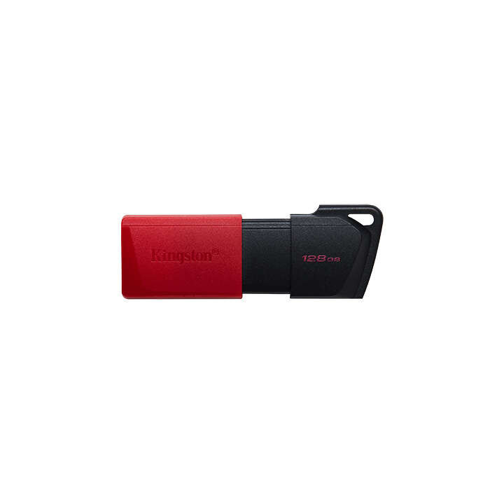 Kingston DataTraveler Exodia M Memoria USB 128GB - USB 3.2 Gen 1 - Capuchon Movil - Enganche para Llavero - Color Negro/Rojo(Pe