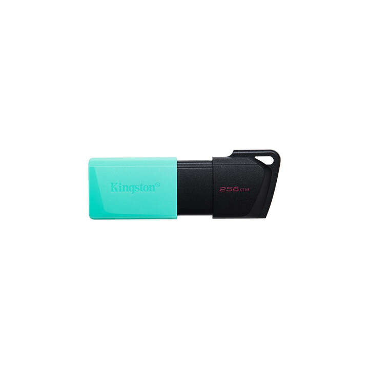 Kingston DataTraveler Exodia M Memoria USB 256GB - USB 3.2 Gen 1 - Capuchon Movil - Enganche para Llavero - Color Negro/Turques