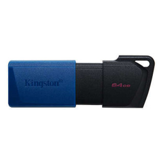 Kingston DataTraveler Exodia M Memoria USB 64GB - USB 3.2 Gen 1 - Capuchon Movil - Enganche para Llavero - Color Negro/Azul (Pe