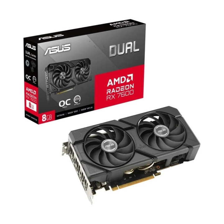 Asus Dual Radeon RX 7600 EVO OC Edition Tarjeta Grafica 8GB GDDR6
