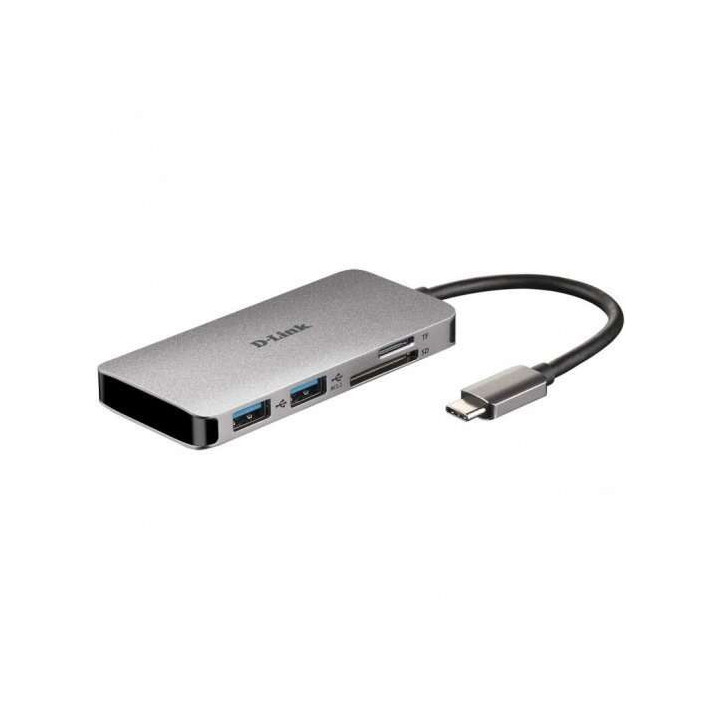 D-Link Hub USB-C 6 en 1 Lector SD