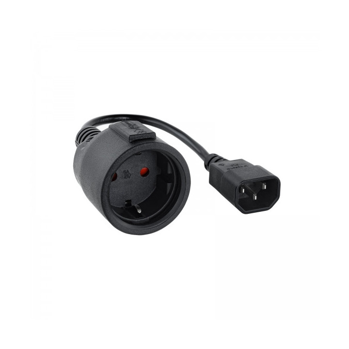 Nanocable Cable Adaptador de Corriente para SAIS C14/M a CEE7/H 16A 0.5m - Color Negro