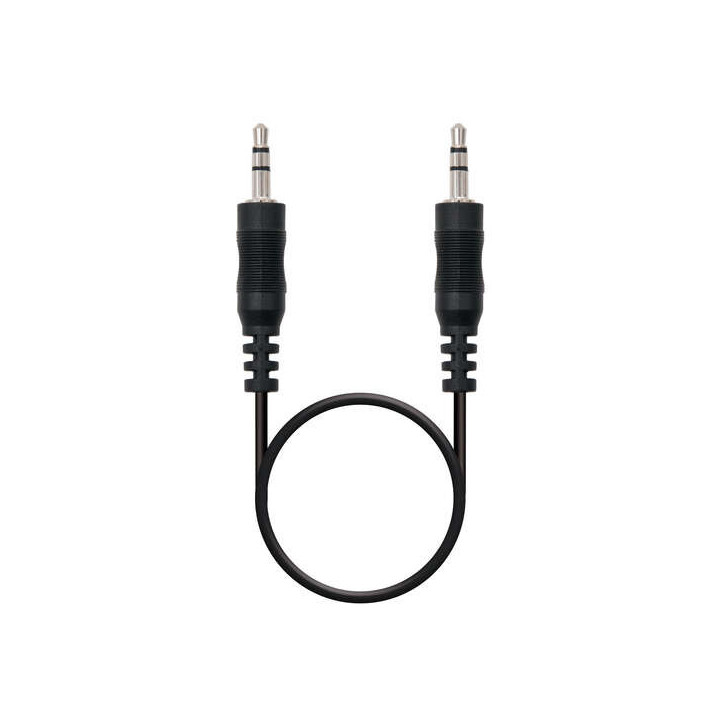 Nanocable Cable Audio Estereo Jack 3.5mm Macho a Jack 3.5mm Macho 0.30m - Color Negro