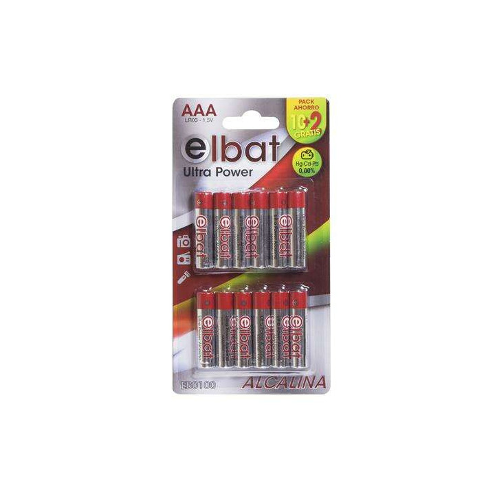 Elbat Pack de 12 Pilas Alcalinas LR03/AAA