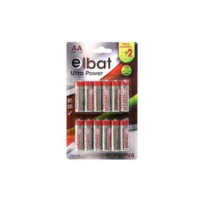 Elbat Pack de 12 Pilas Alcalinas LR6/AA