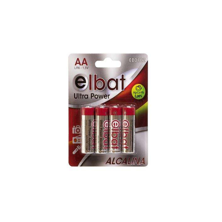 Elbat Pack de 4 Pilas Alcalinas LR6/AA