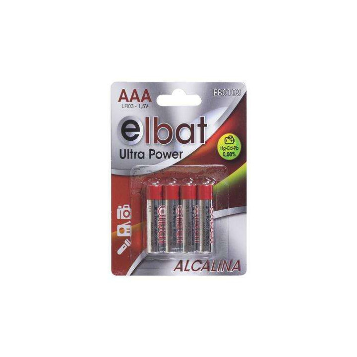 Elbat Pack de 4 Pilas Alcalinas LR03/AAA