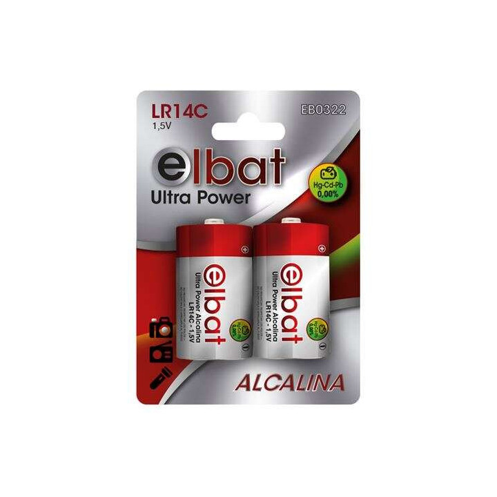 Elbat Pack de 2 Pilas Alcalinas LR14C