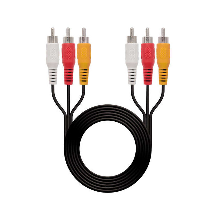 Nanocable Cable Audio Video 3x RCA Macho a 3x RCA Macho 1.80m - Color Negro