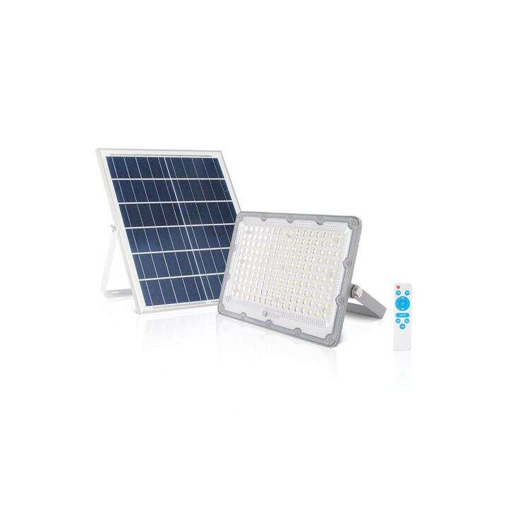 Elbat Foco Solar Led 100W - 2700LM - Luz Fria 6500K - Autonomia hasta 2 Dias - Control Remoto - IP67
