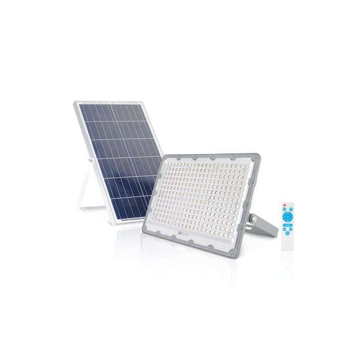 Elbat Foco Solar Led 200W - 3600LM - Luz Fria 6500K - Autonomia hasta 2 Dias - Control Remoto - IP67