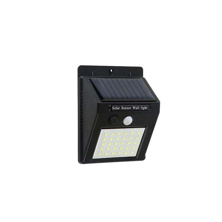 Elbat Aplique Led Solar - 30LM - Luz Fria 6500K - Sensor de Movimiento - Bateria 1200mAh