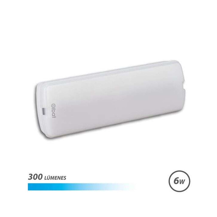 Elbat Luz de Emergencia - 300 Lumens - 6000K - 6W - 3 Horas de Autonomia - Permanente y No Permanente - Bateria de Litio
